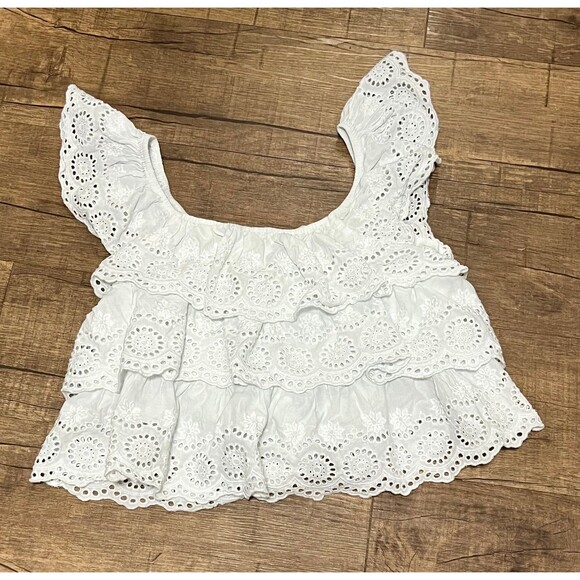LIV LA Eyelet lace ruffle top - Picture 2 of 3